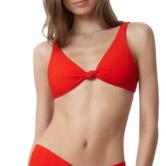 Pq Swim Women's Drew Knot Tie Halter Top Sz 14 Calypso - Picture 2 of 7